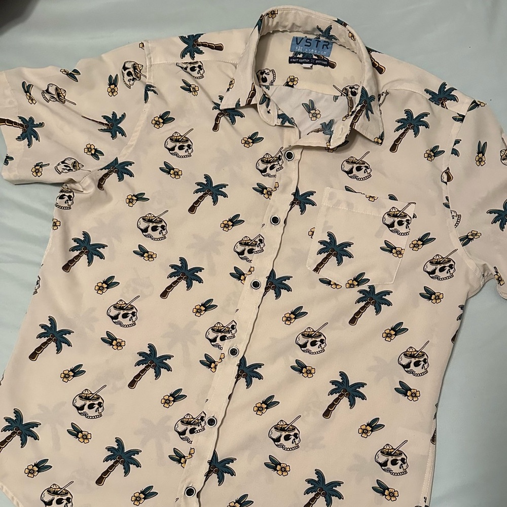 VSTR Skull and Palm Print Men's Shirt‎